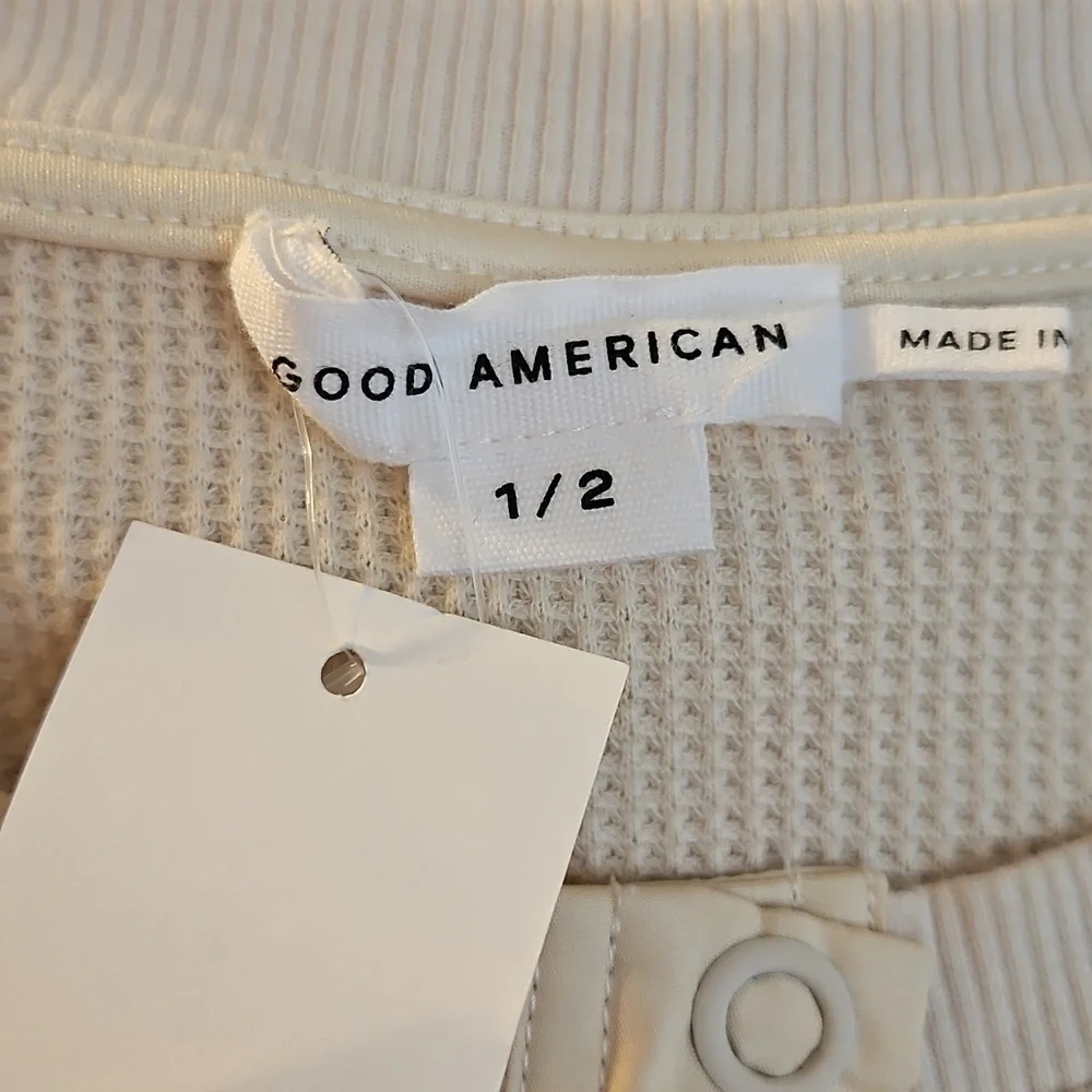 Good American Off-White Ribbed Henley - Picture 3 of 4